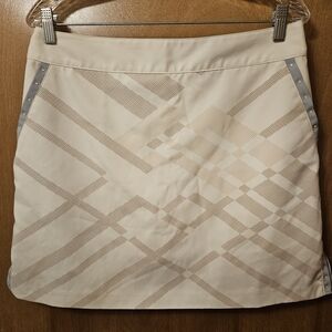 Elegant Cream and Gray Mini Skirt